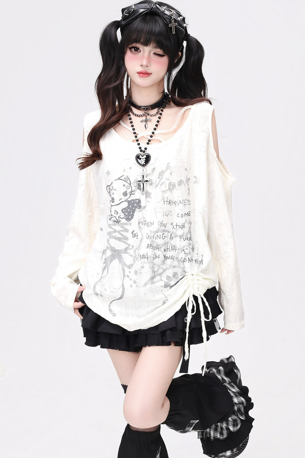Decadent Graphic Off-Shoulder Top