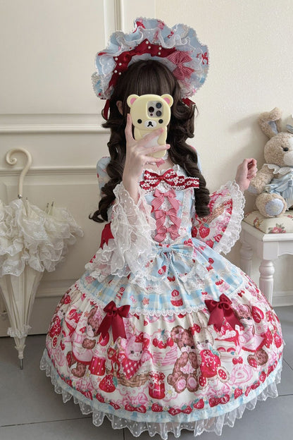 Berry Rabbit Bear Long Sleeve Dress