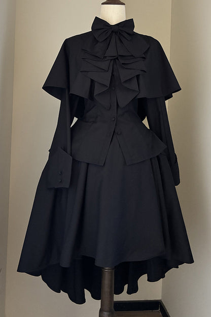 Gothic Long-Sleeved Shawl Shirt