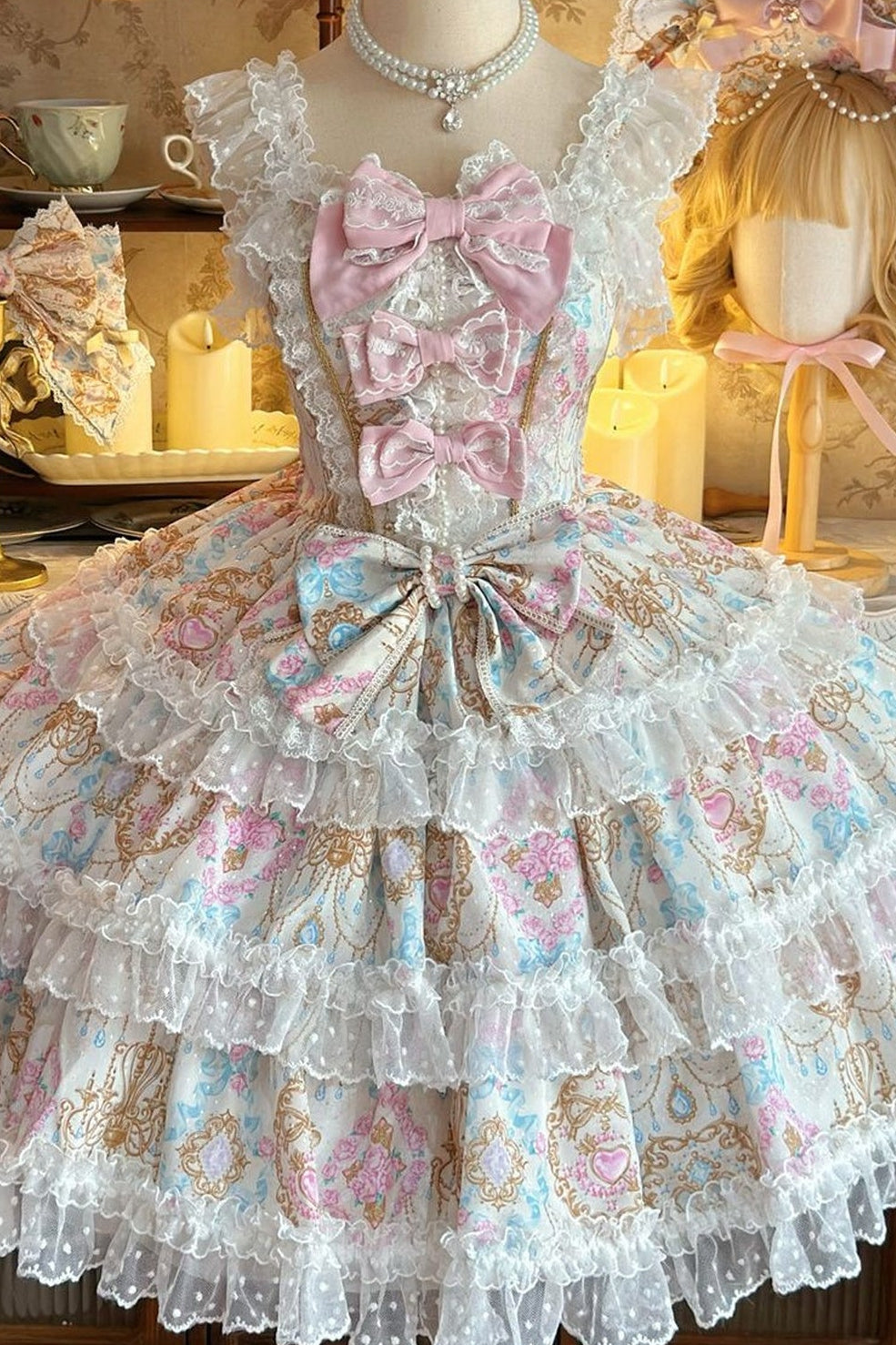 Elegance Floral Wall Doll-Like JSK Dress