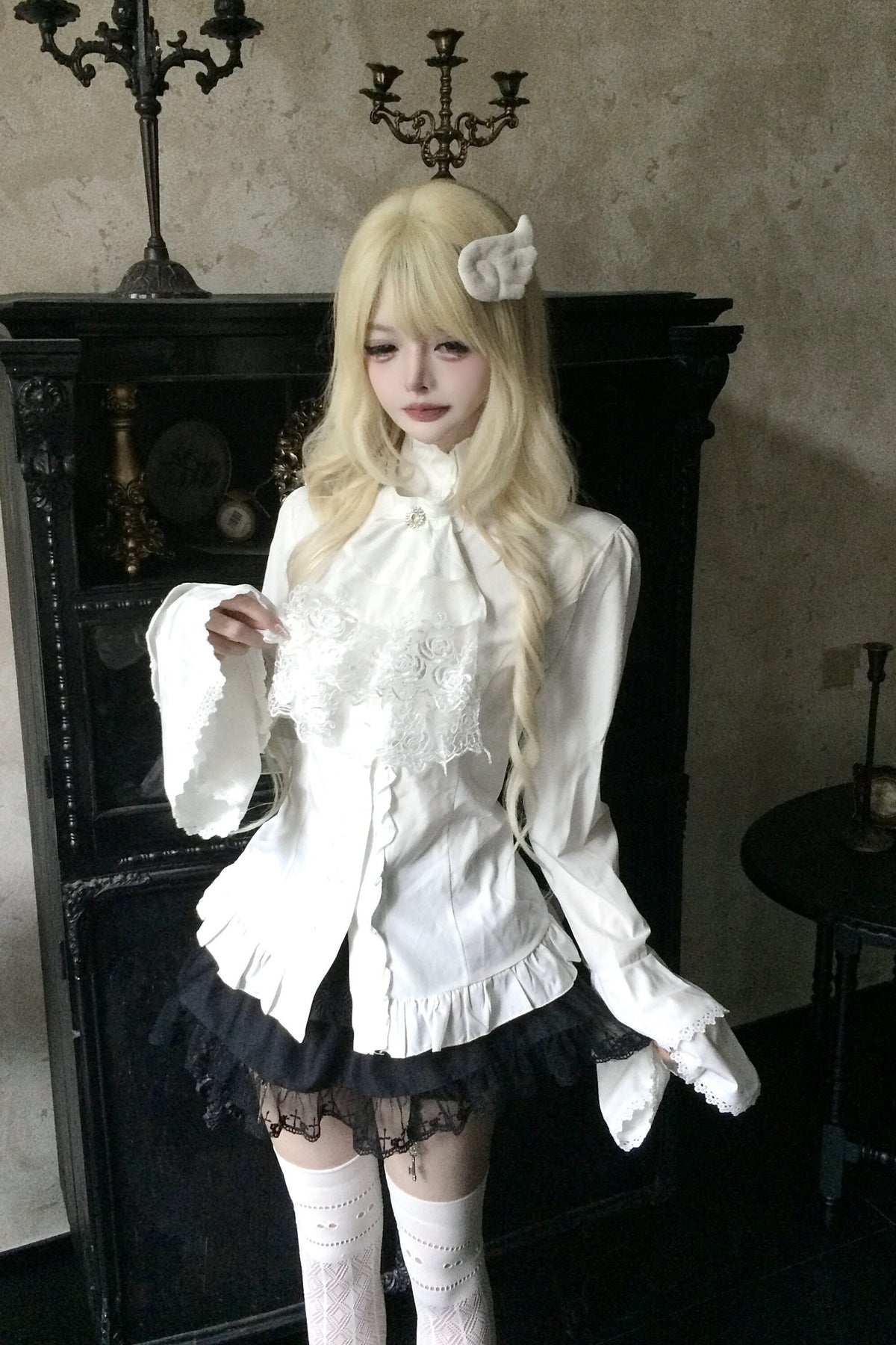 French Court Style Lace Ruffle Shirt