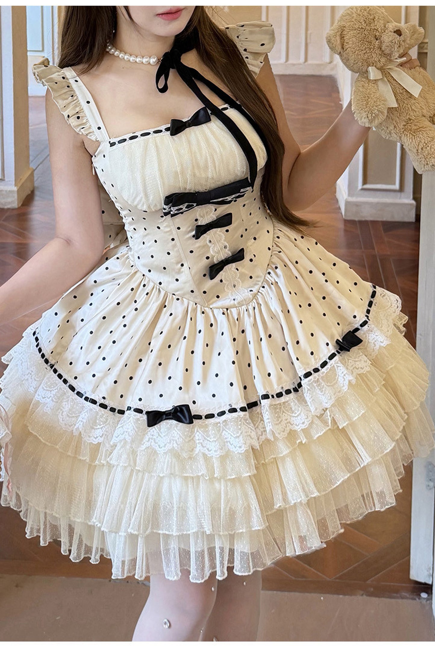 ロマンティックドットバレリーナロリータドレス
