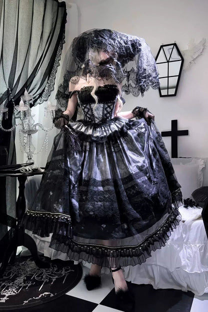 Misty Grape Garden Lolita Cami and Skirt Set-Up
