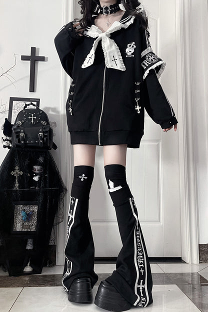 veste ample à col marin avec ruban style subculture