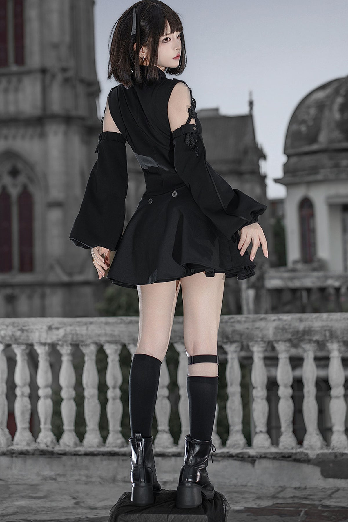 Dark Tactical Prince Dress and Pants Set