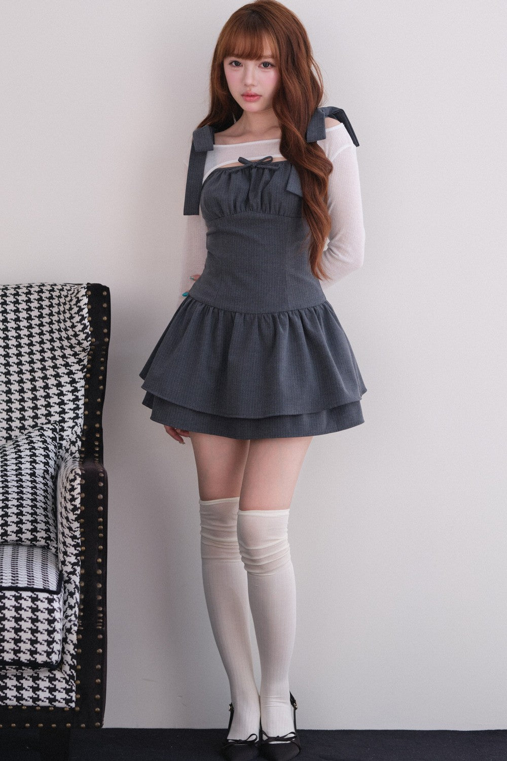 [Producto en preventa] Vestido de rayas con cárdigan