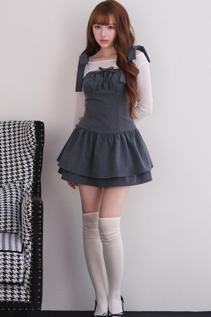 [Producto en preventa] Vestido de rayas con cárdigan