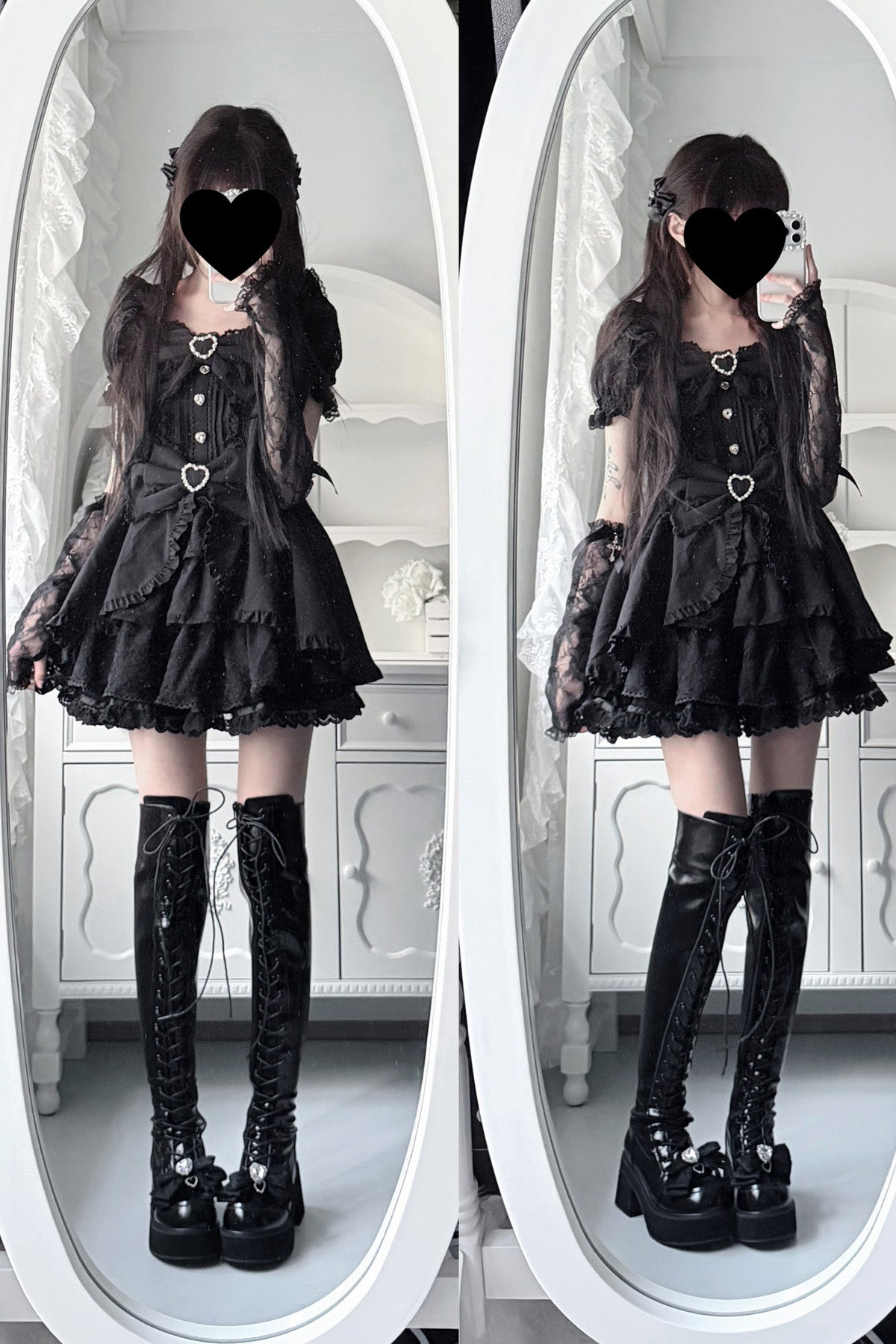 Cross-Studded Platform Over-The-Knee Boots
