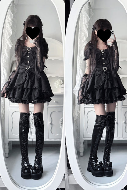 Cross-Studded Platform Over-The-Knee Boots