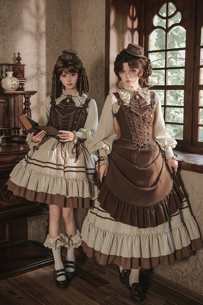 Gerüschtes Two-Way-Kleid mit Accessoire-Set
