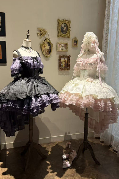 Mini-robe gothique élégante à roses