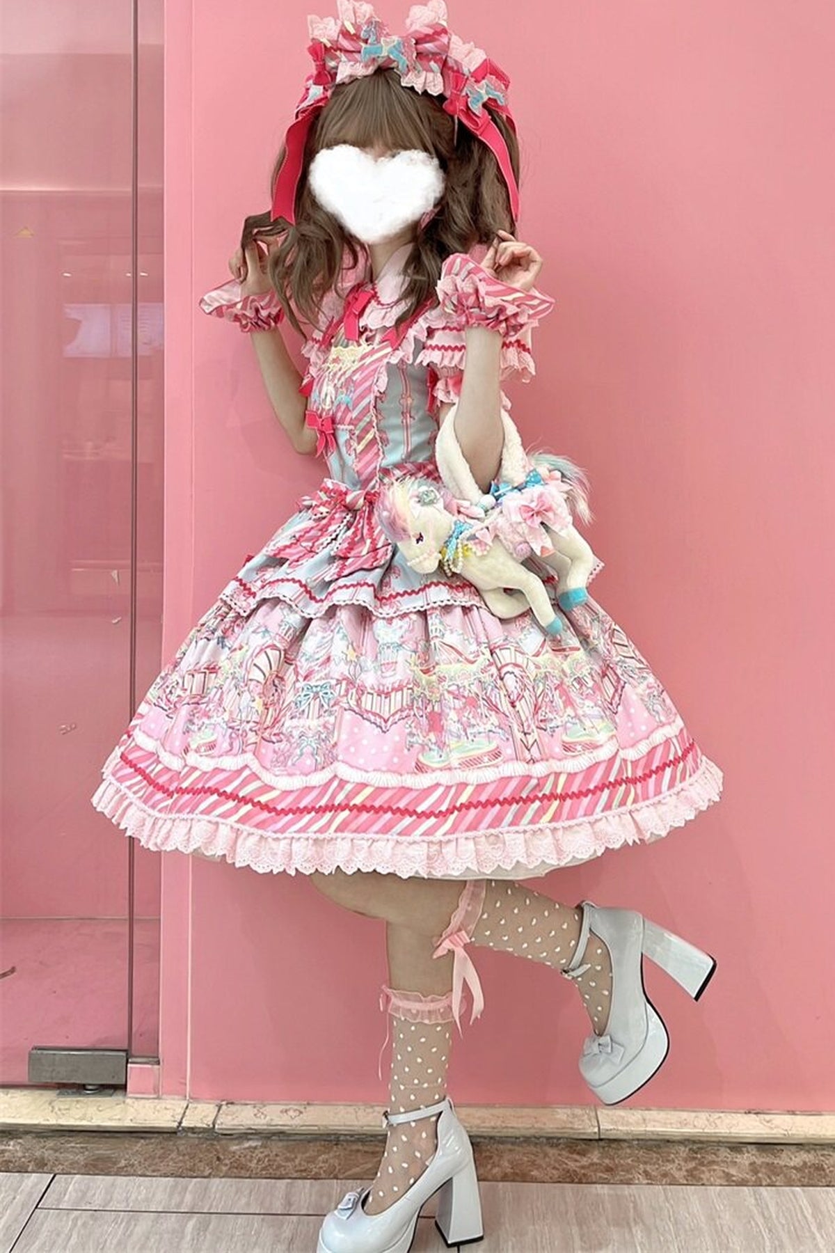 Amusement Park Jsk Suspender Dress and Shirt Set-Up