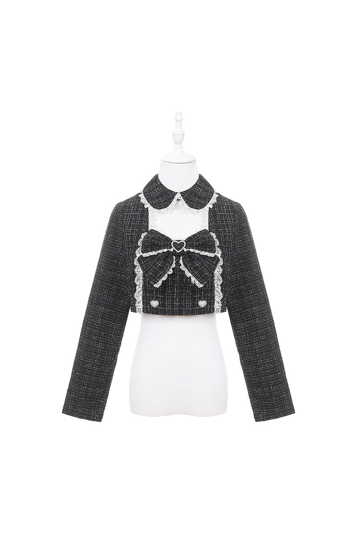 Long Sleeve Tweed And Short Skirt Set-Up