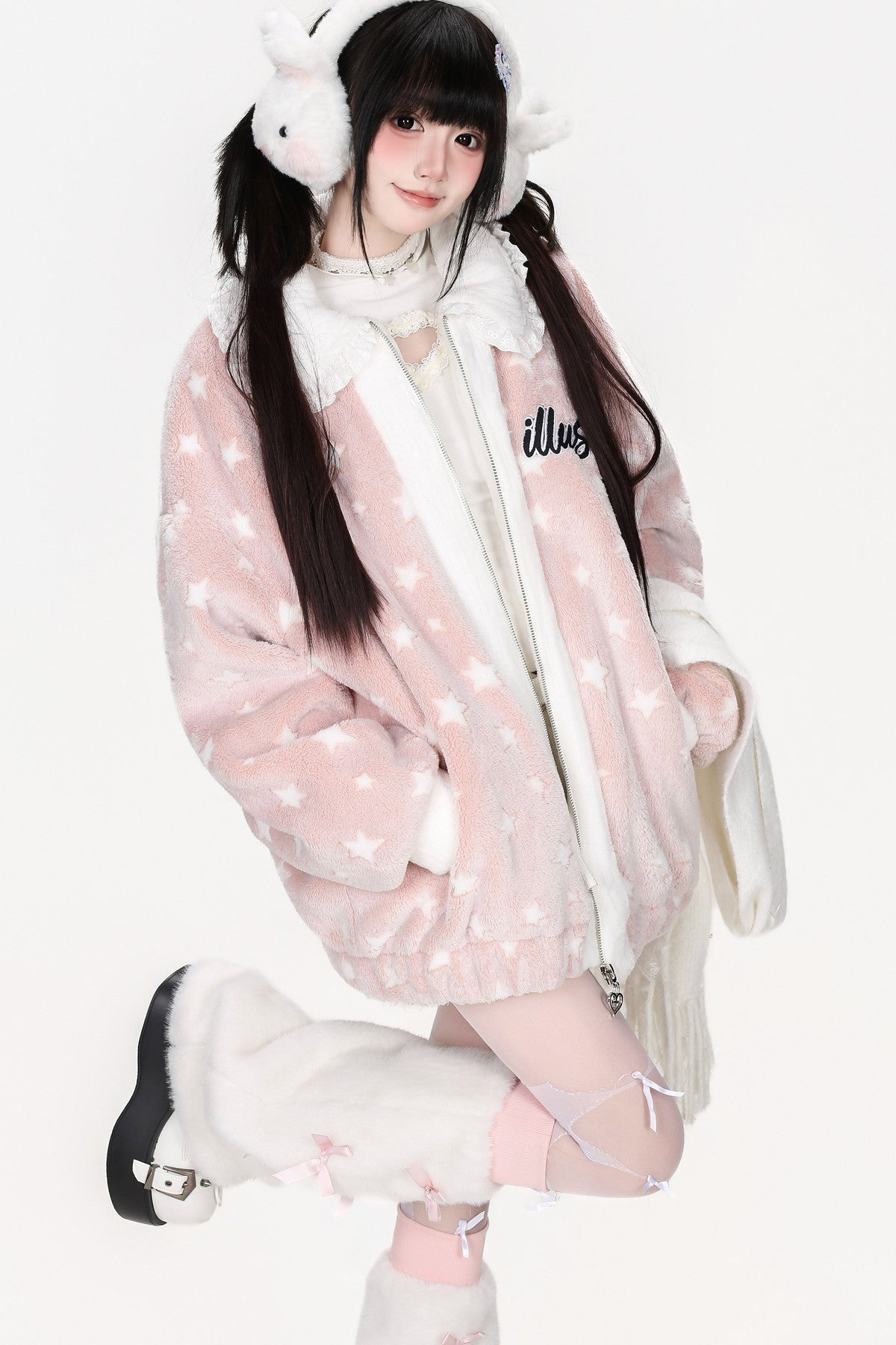 Veste matelassée étoilée à col Claudine
