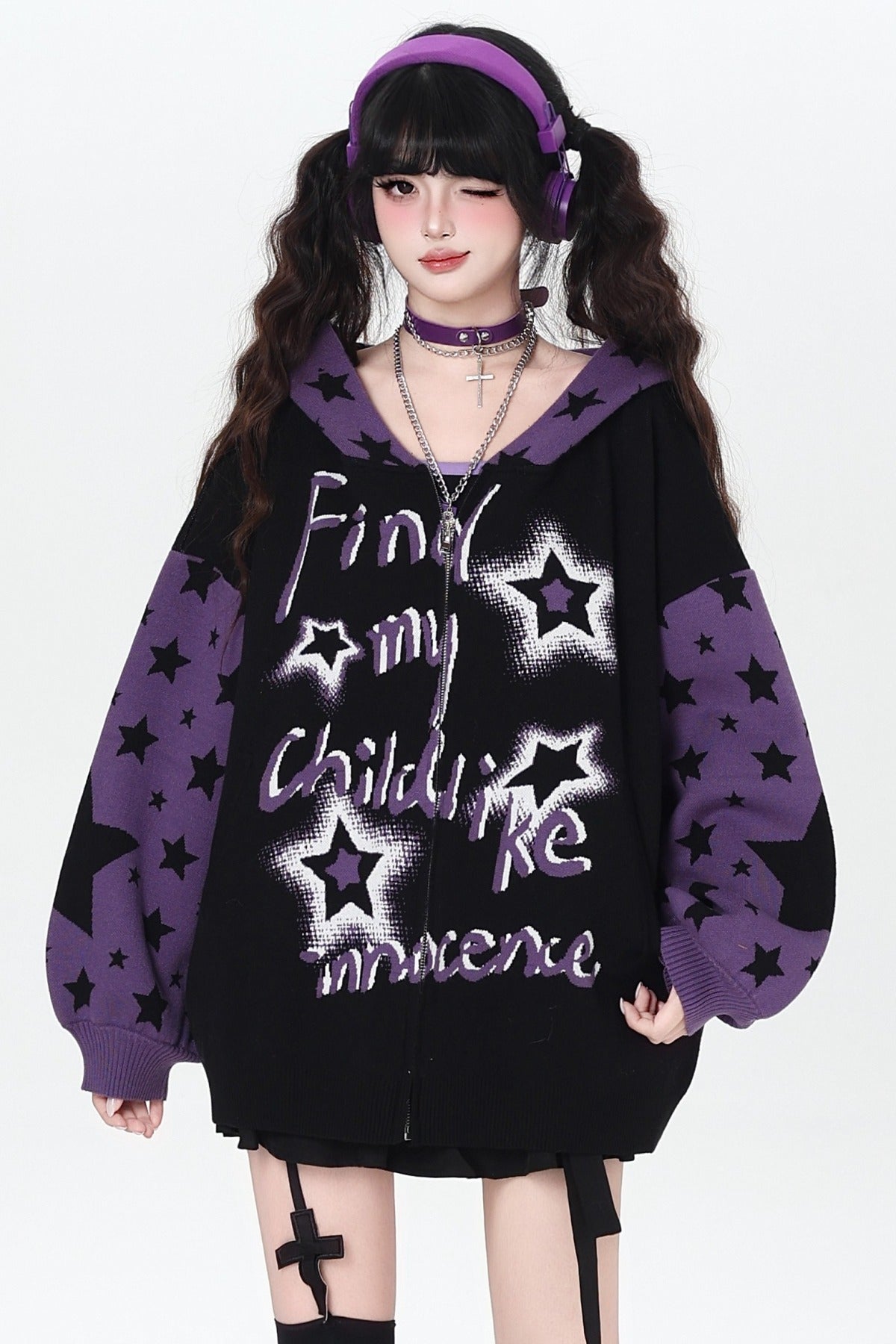 Night Stars Lantern Sleeve Cardigan