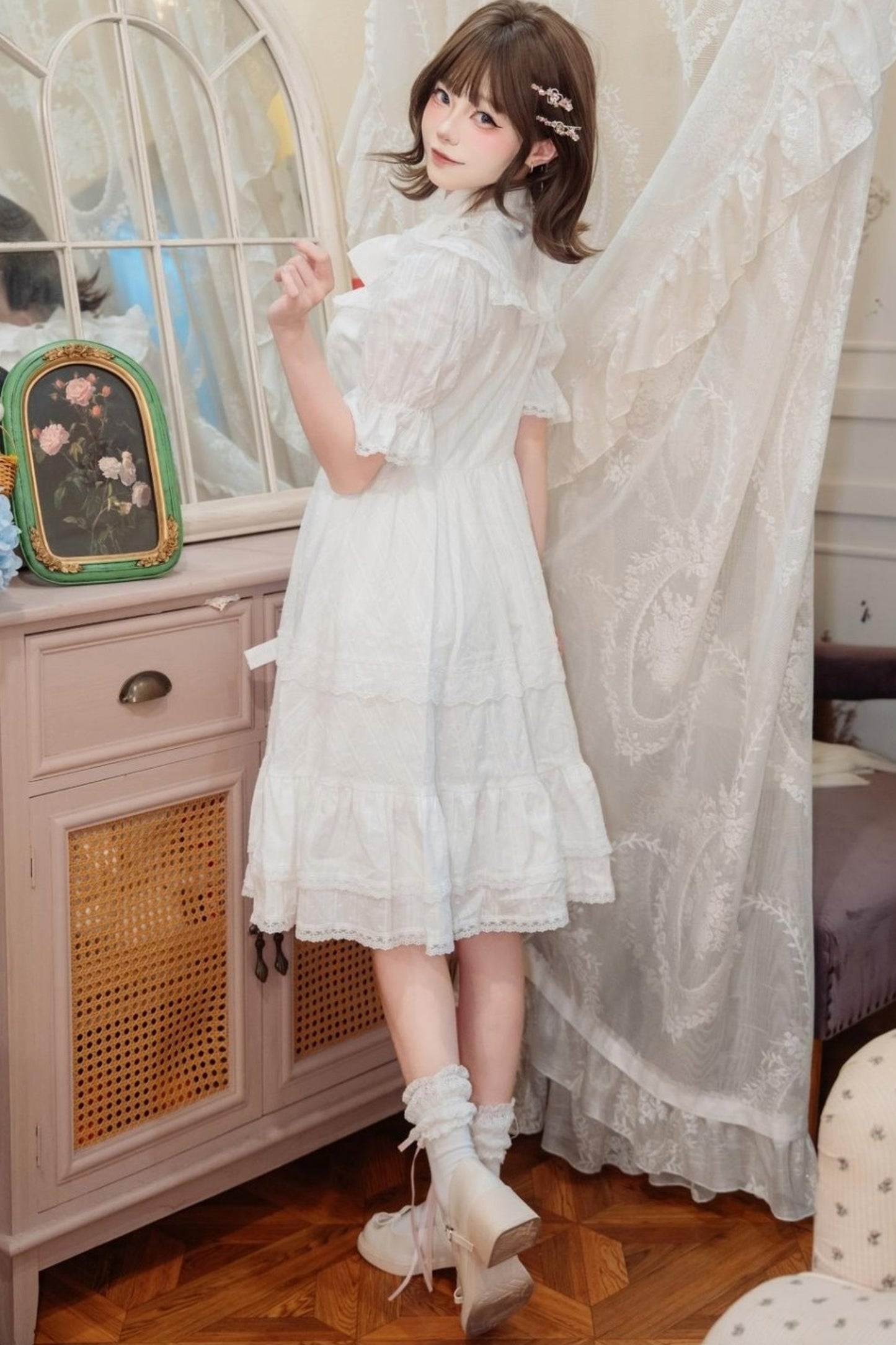 White Lace Lolita Dress