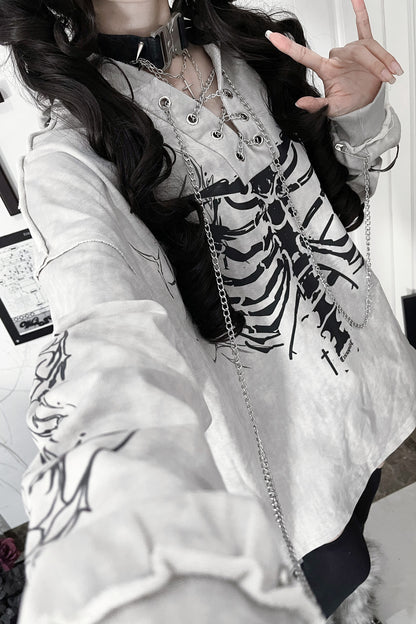 Bone Rib Tie-Dye Hoodie