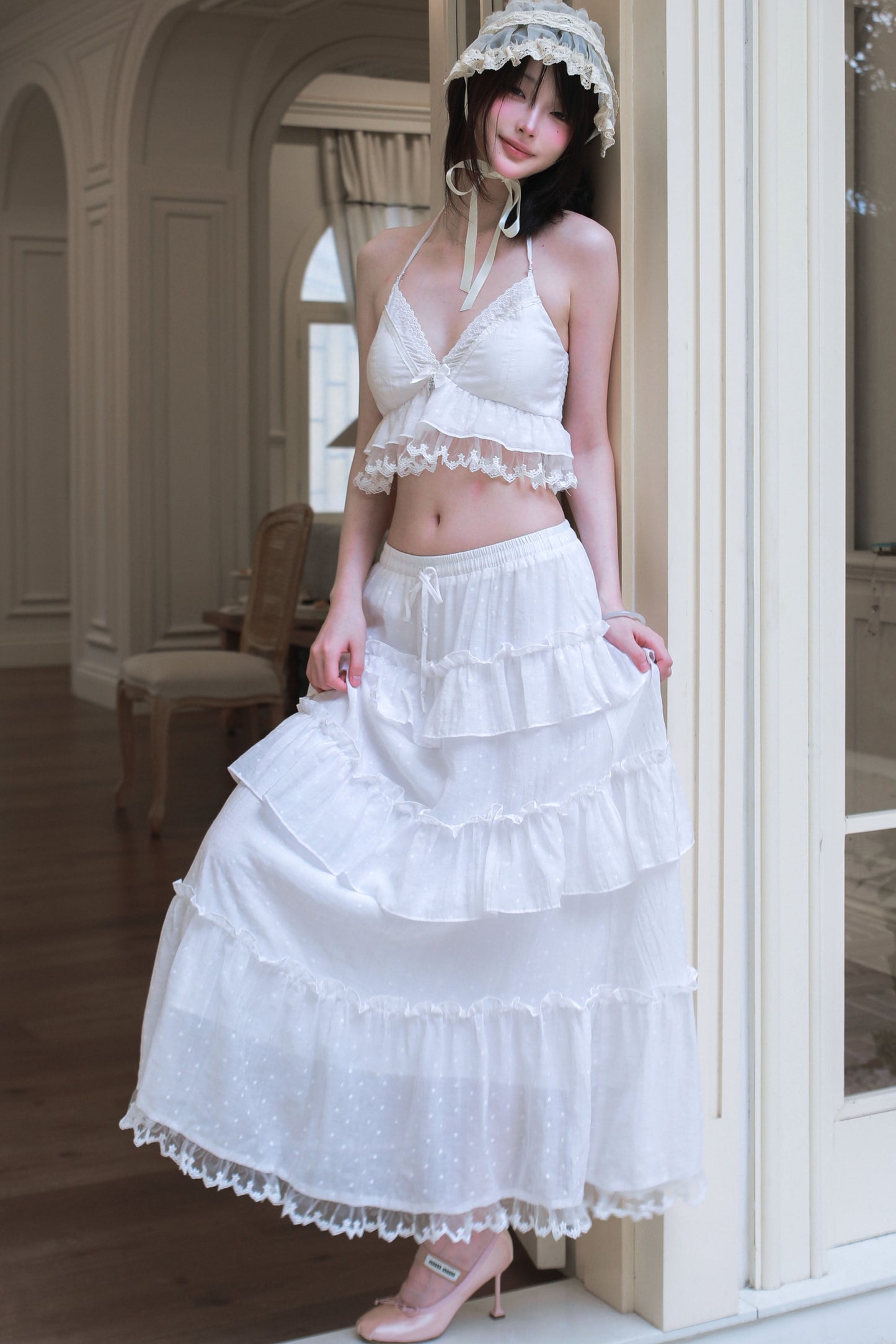 White Resort Maxi Skirt + Top