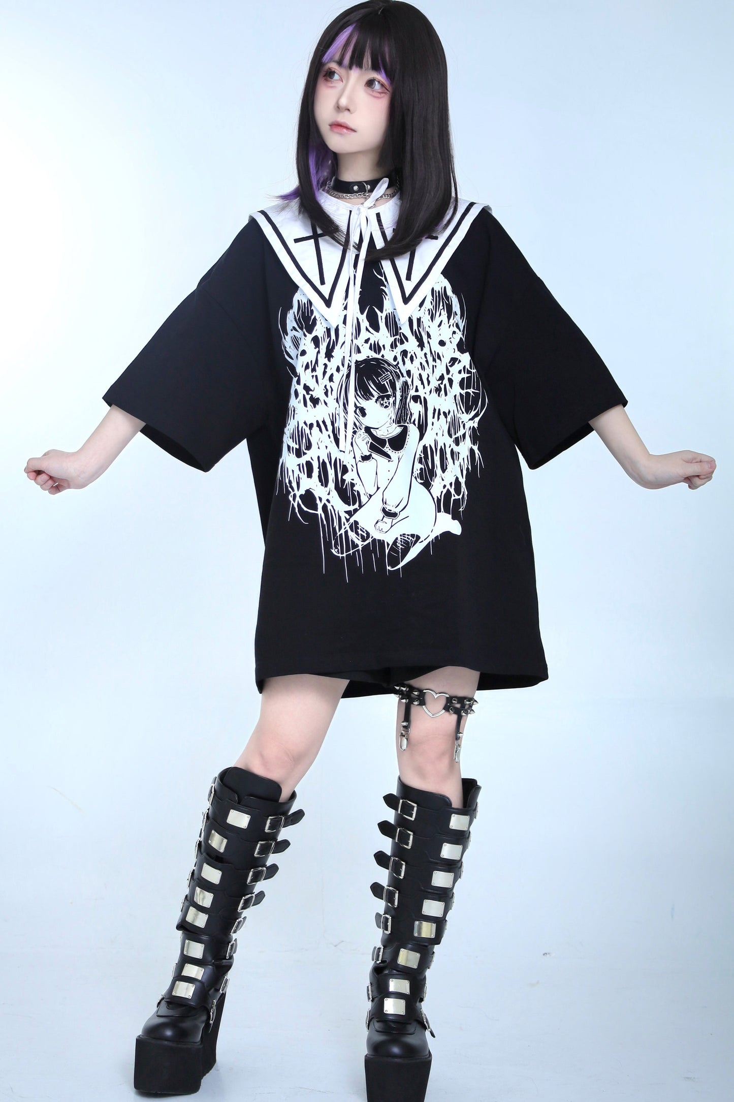 地雷セーラーオーバーTシャツ