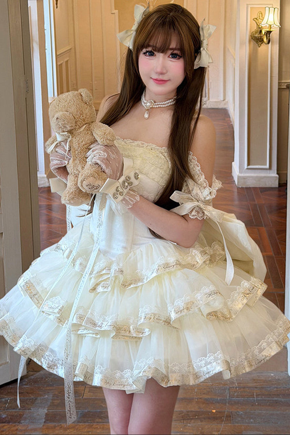 ミルクティーリボンプリンセスドレス