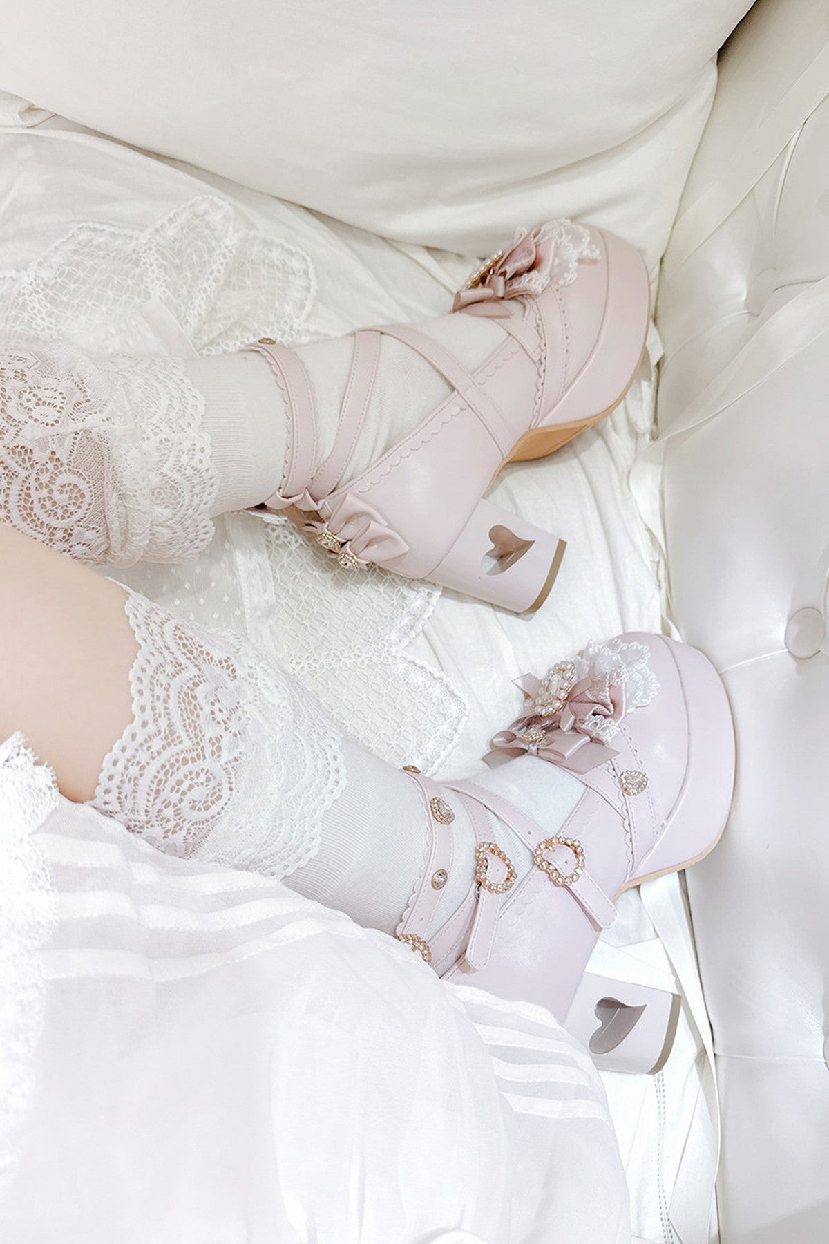 Rhinestone Lace High Heels