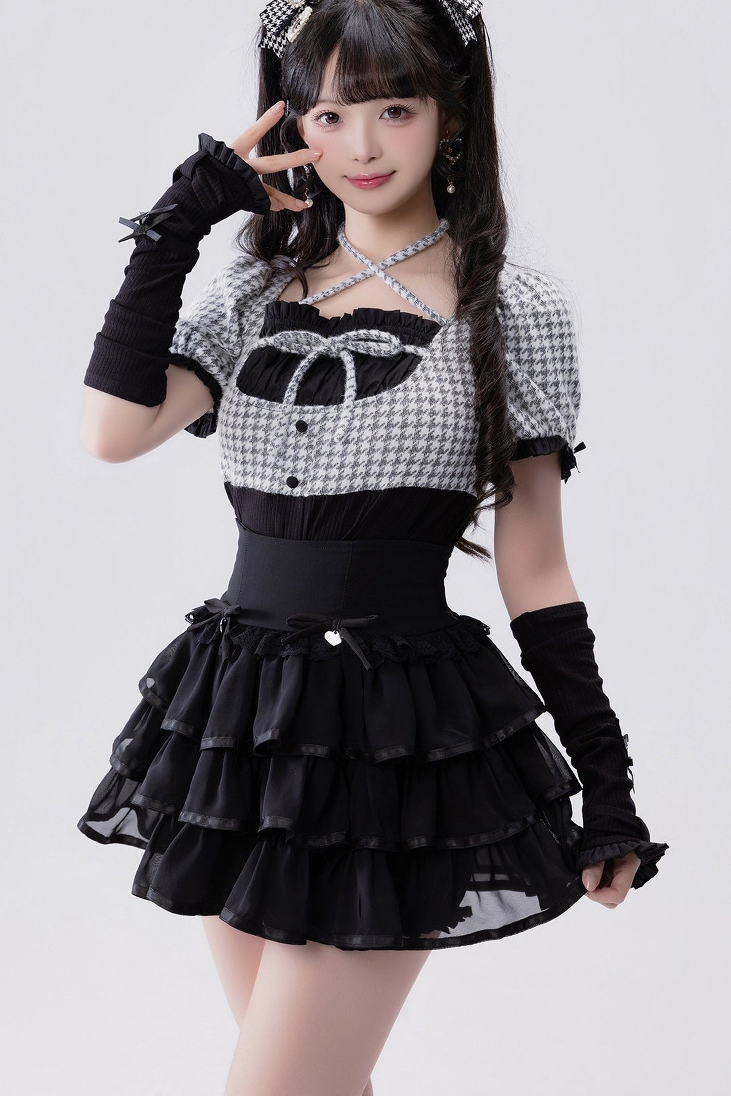 Conjunto idol con volante de estilo muñeca