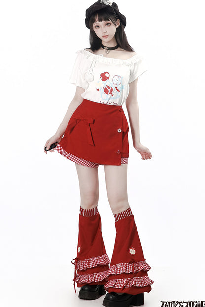 Apple Ribbon Balloon Pinafore Dress Set