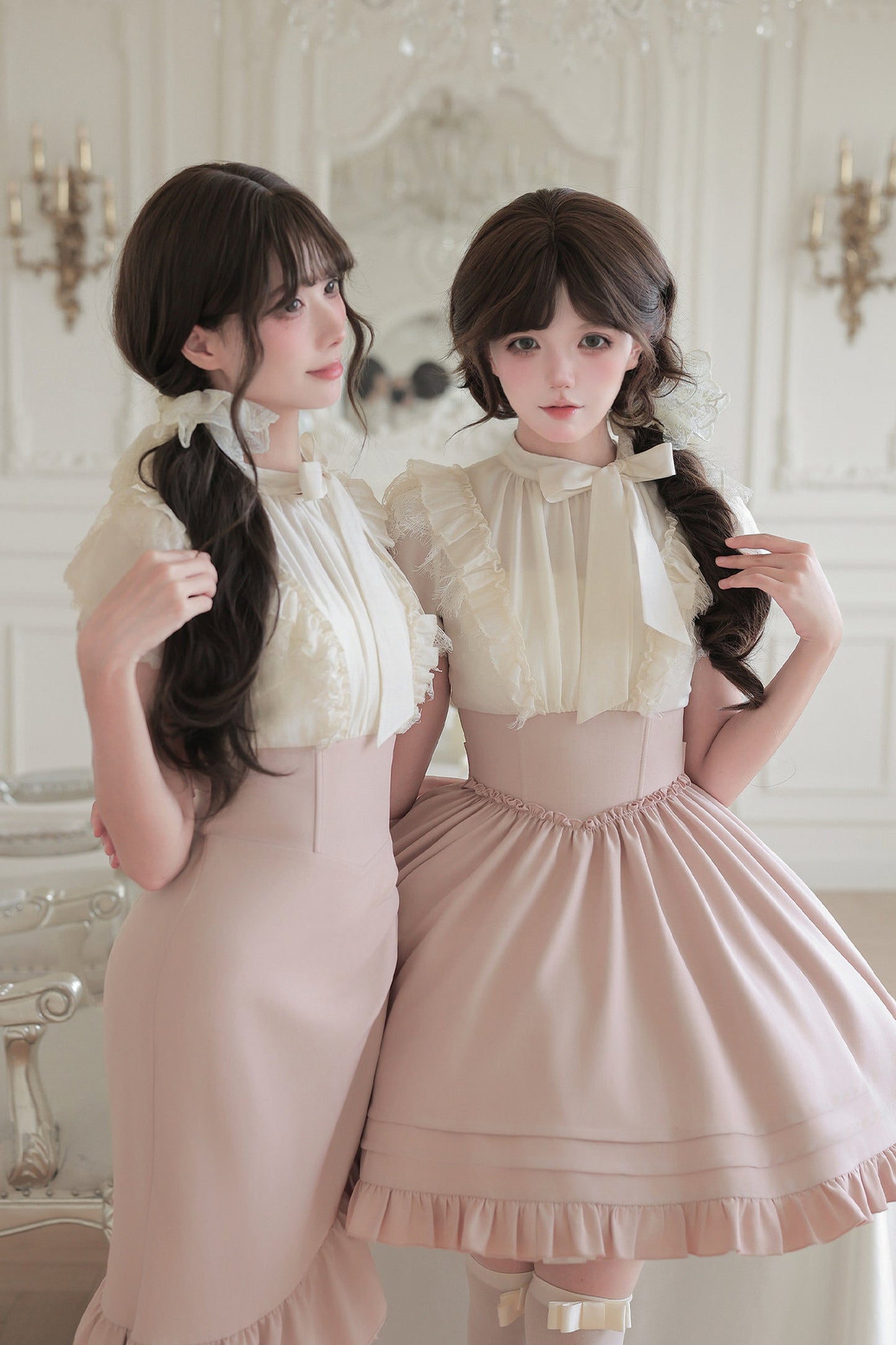 Blush Corset Ruffle Dress