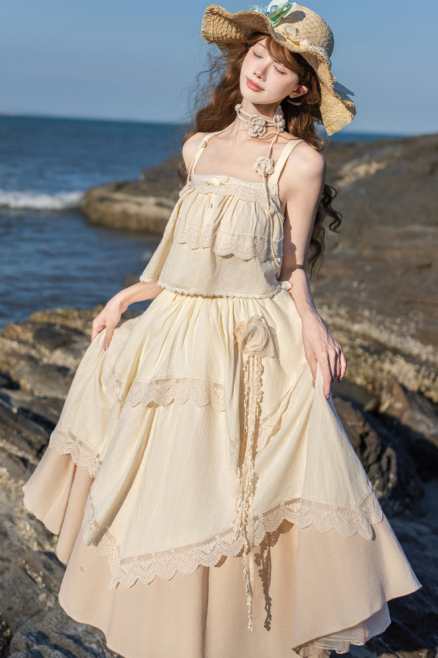 Twin Camisole And Irregular Hem Skirt Set-Up