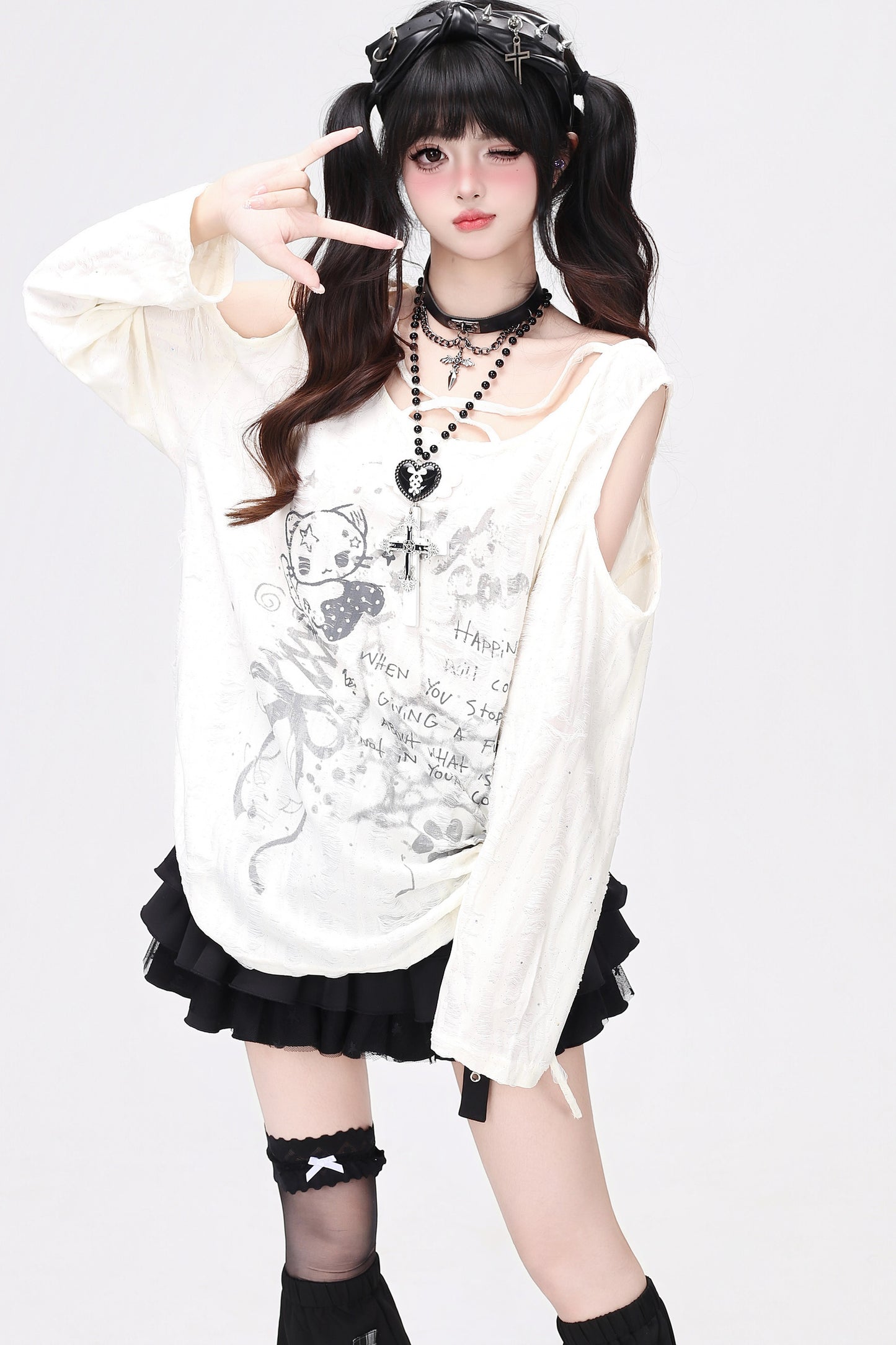 Decadent Graphic Off-Shoulder Top