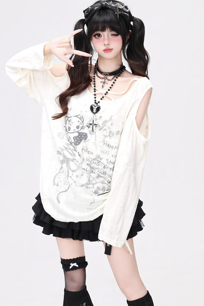Decadent Graphic Off-Shoulder Top