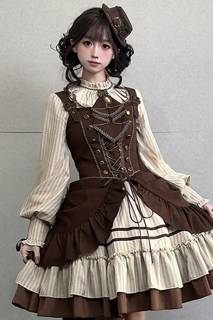 Gerüschtes Two-Way-Kleid mit Accessoire-Set