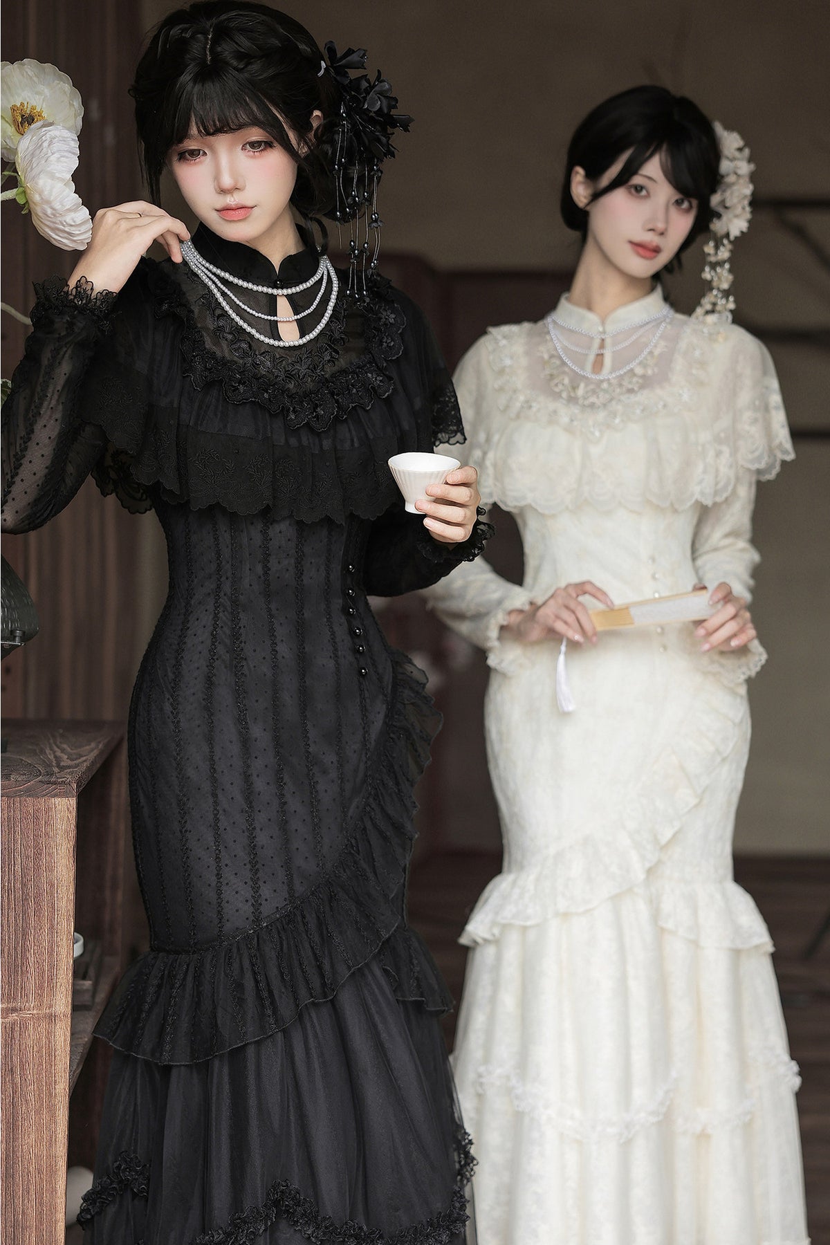 Embroidered Fishtail Qipao Dress