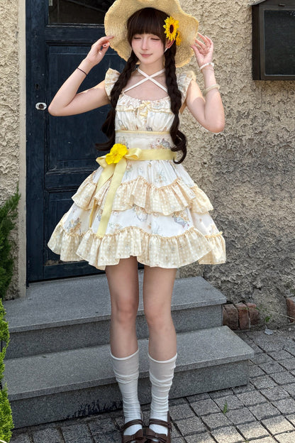 Sunflower Garden Ruffle Dress Set