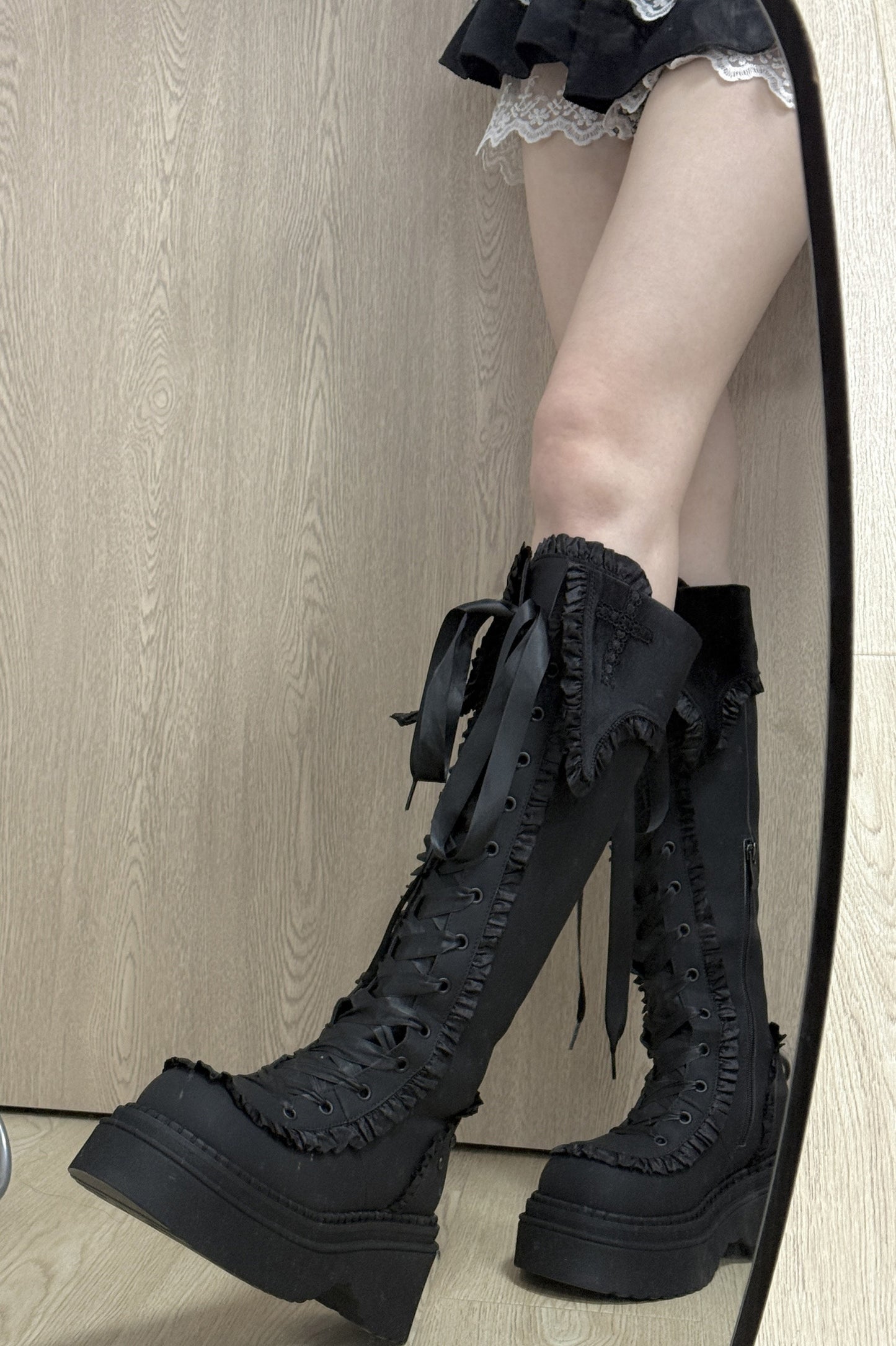 Gothic Cross Platform Boots
