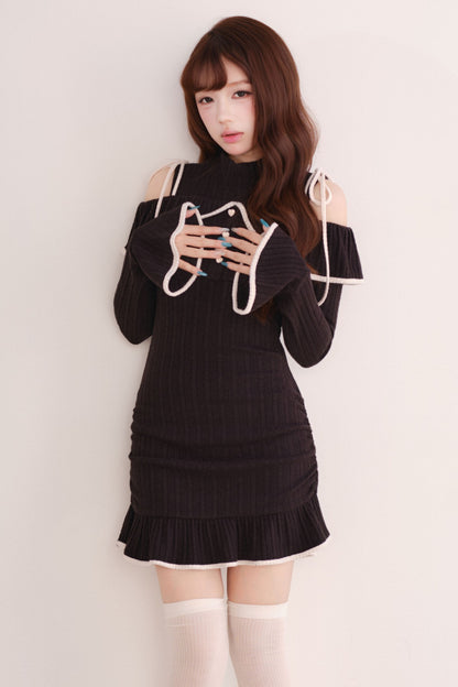 Set con abito gilet in maglia e top