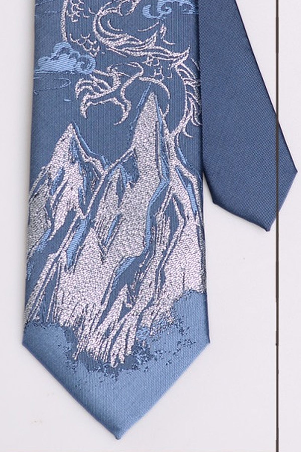 Snow Mountain Dragon Jacquard Tie