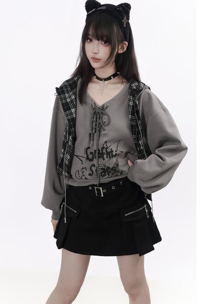Plaid Shawl Jacket Set-Up