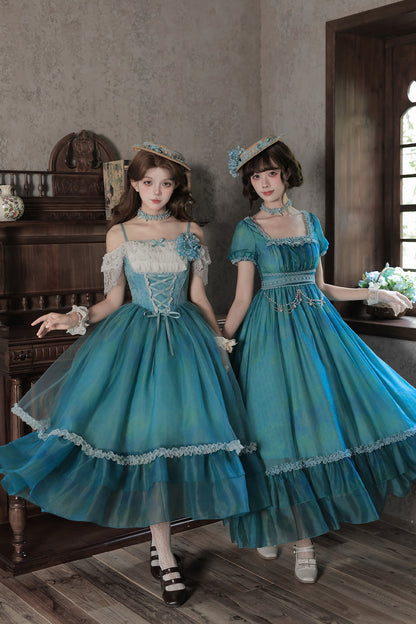 Water Lily Floral Long Dress