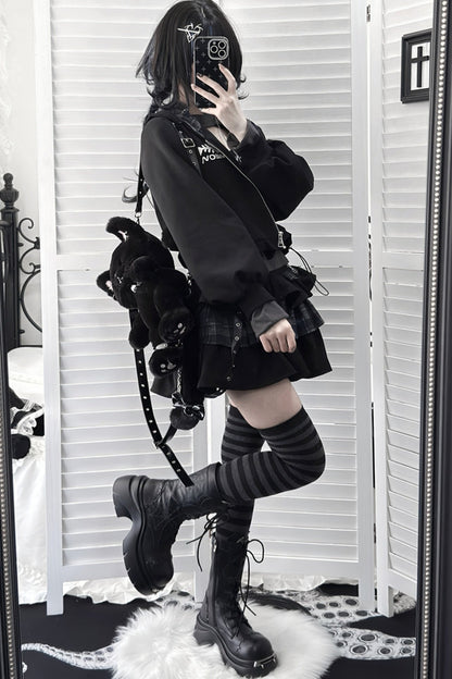 Spider Web Bat Nameplate Platform Boots