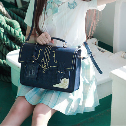 Chocolate Embroidered School Bag