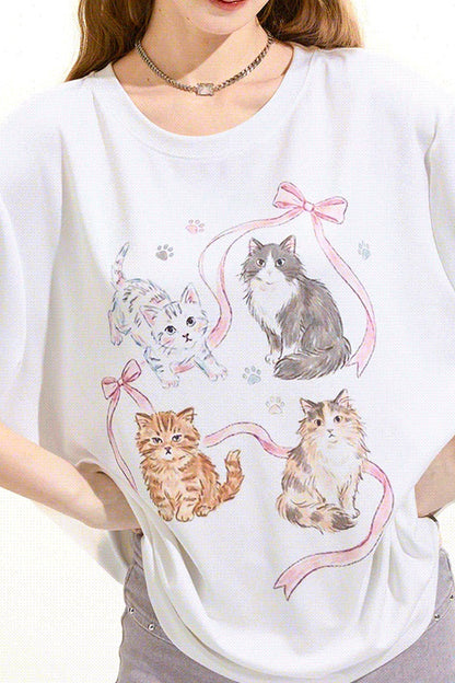Süßes Katzen-Oversize-T-Shirt