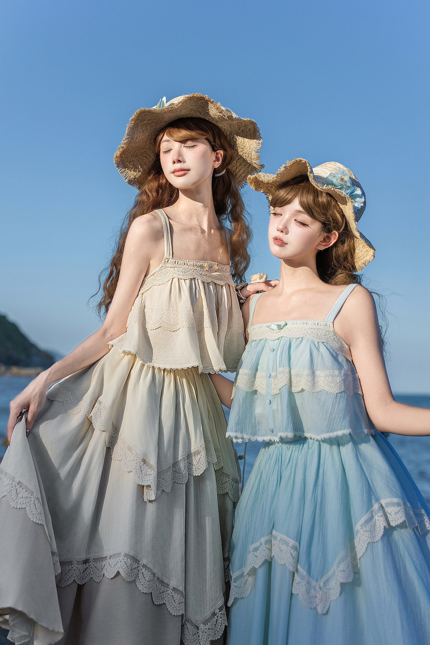 Twin Camisole And Irregular Hem Skirt Set-Up