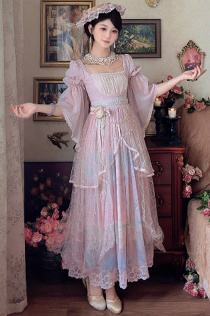 Ölgemälde-Lolita-JSK-Set mit hoher Taille