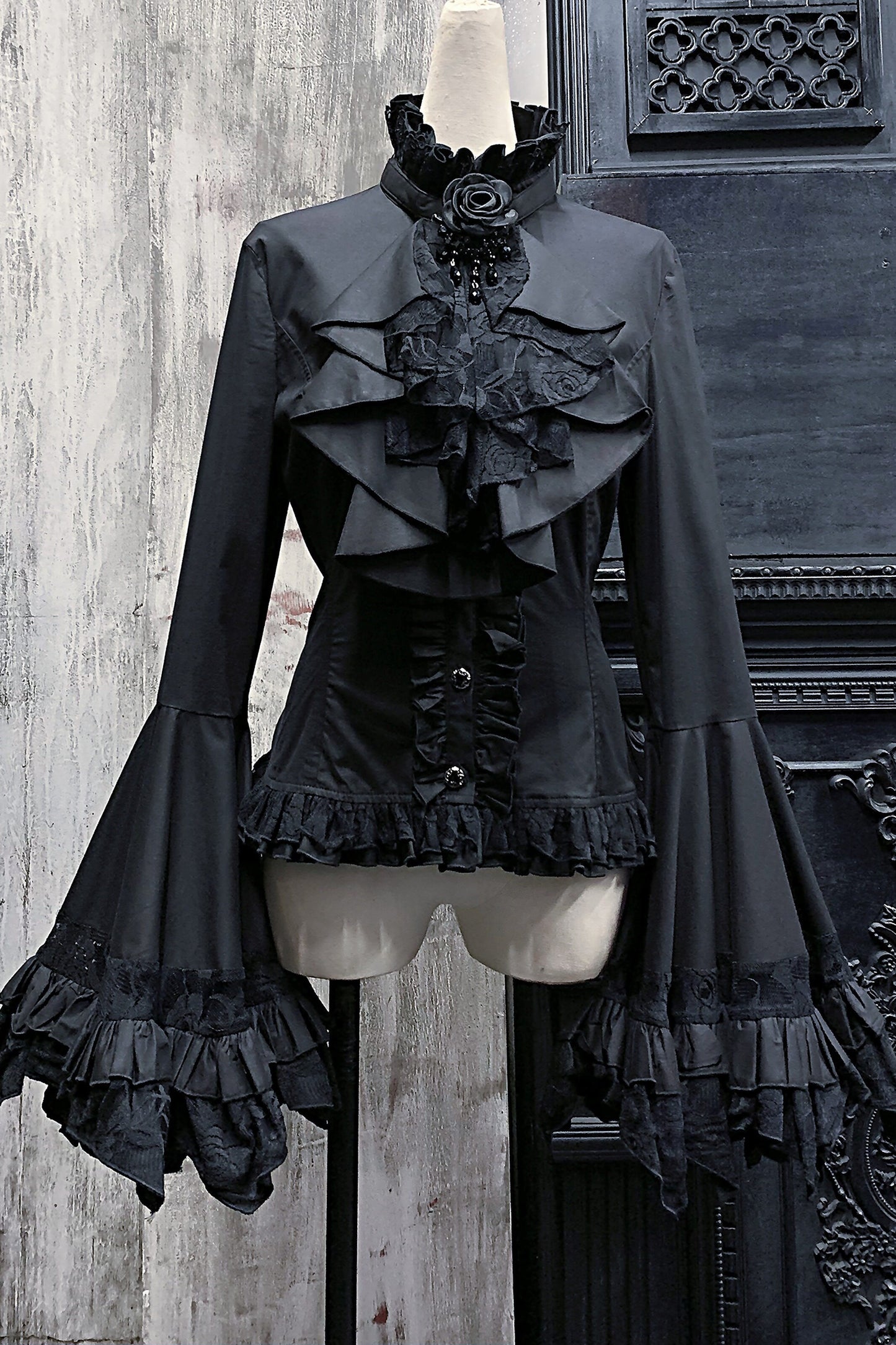 Gothic Flared Princess Sleeve Blouse