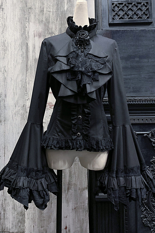 Gothic Flared Princess Sleeve Blouse