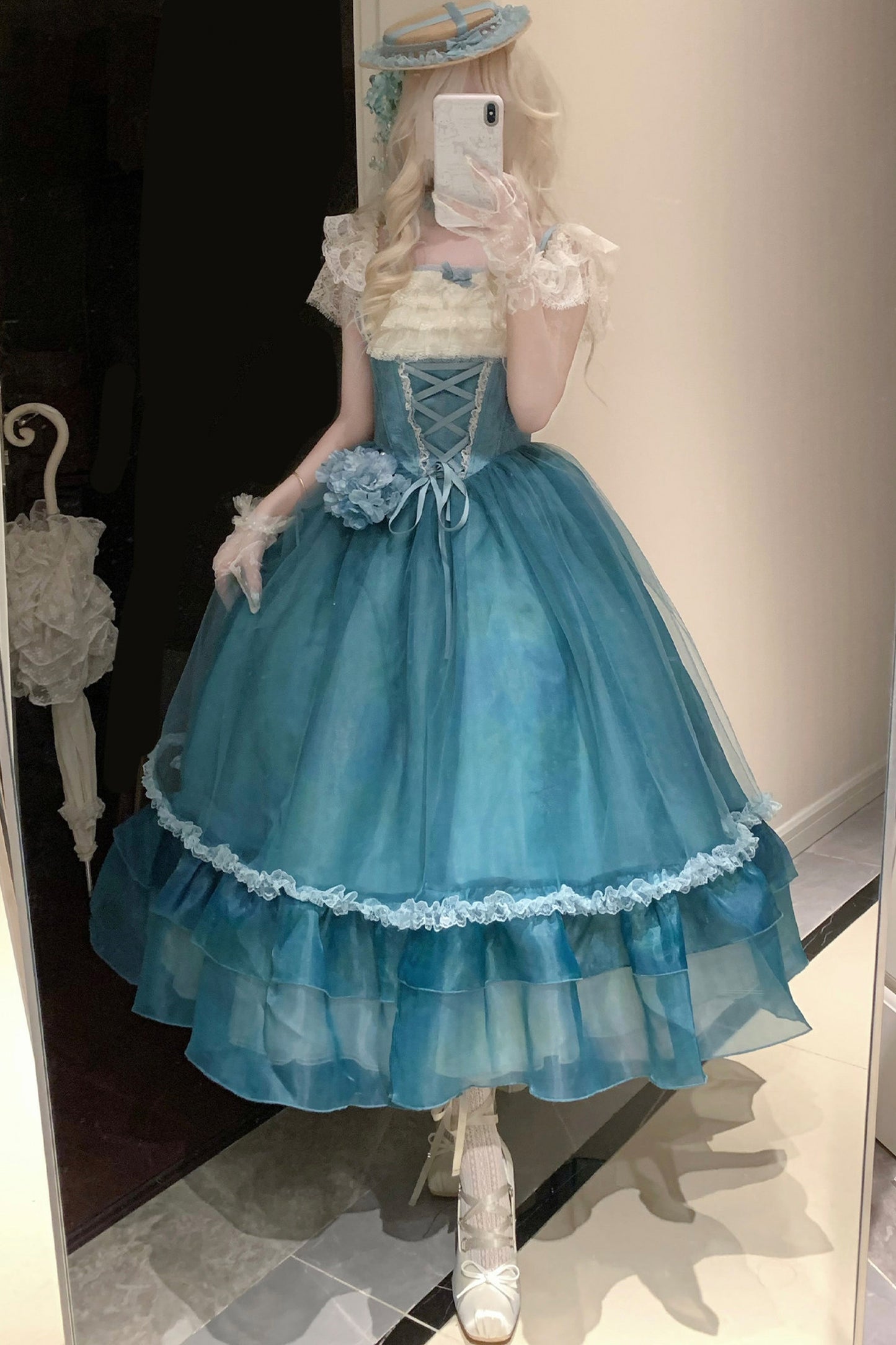 Water Lily Floral Long Dress