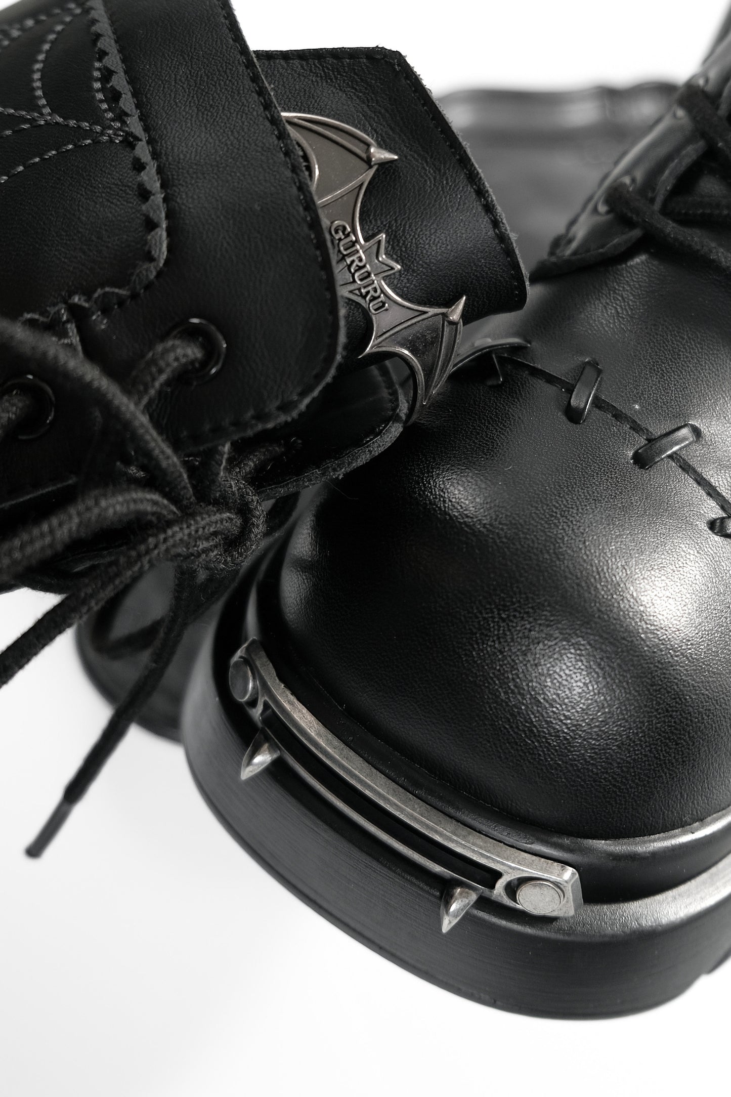 Spider Web Bat Nameplate Platform Boots