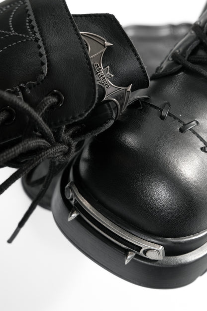 Spider Web Bat Nameplate Platform Boots