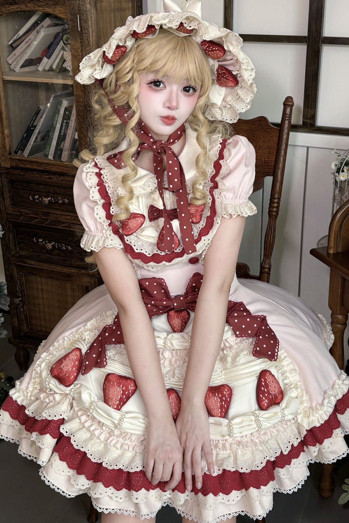 Robe lolita coupe ample gâteau aux fraises
